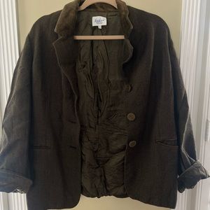 Vintage tweed blazer with velvet details